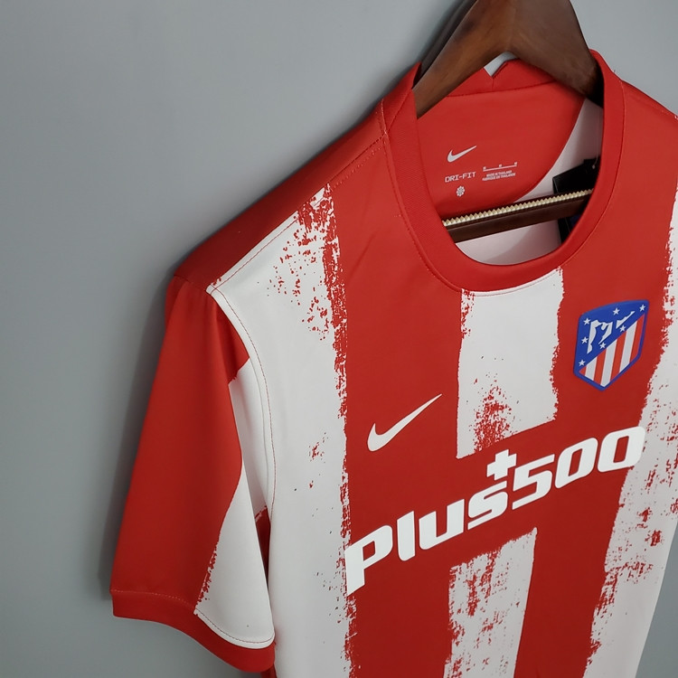 Atletico Madrid Soccer Jersey 21-22 Home Red&White Football Shirt - Click Image to Close